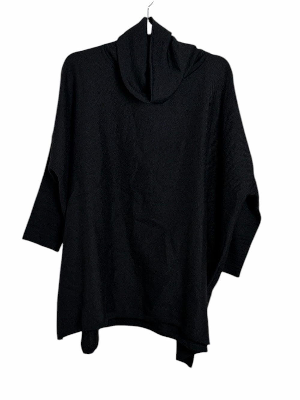 Cuyana Black Baby Alpca Turtleneck Poncho Size Regular Travel Cozy Oversized